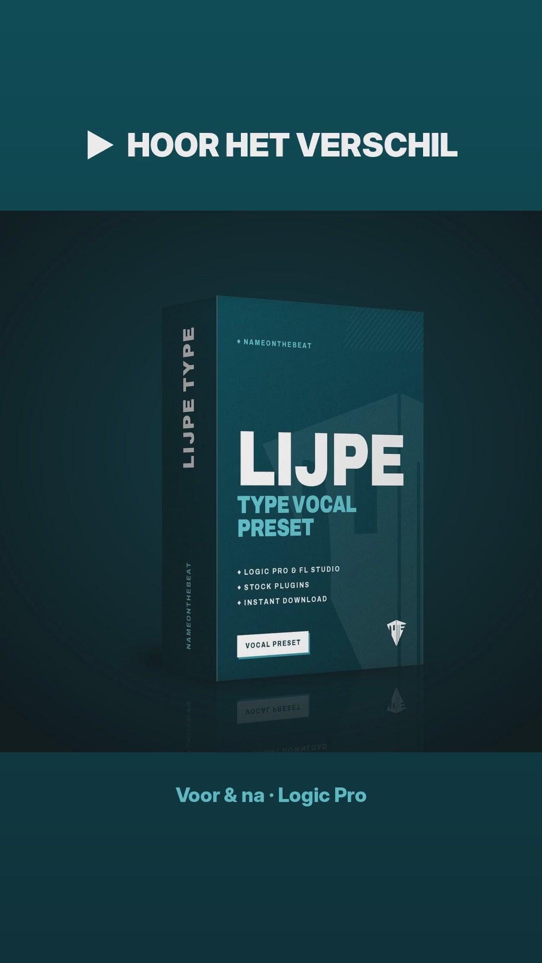 Lijpe type vocal preset Logic Pro – voor en na video