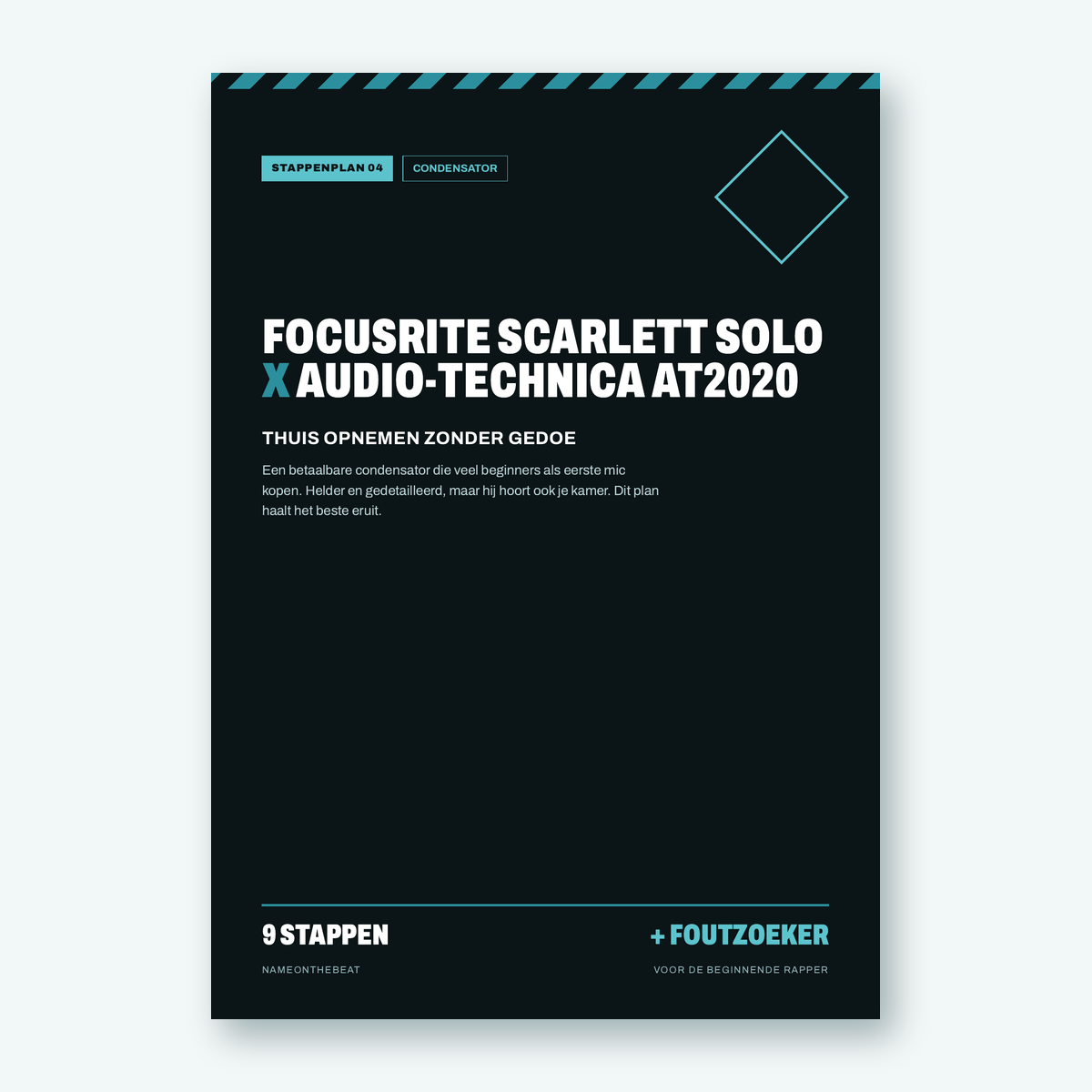 Stappenplan: Opnemen met Focusrite Scarlett Solo en Audio-Technica AT2020 (voorkant van de PDF)