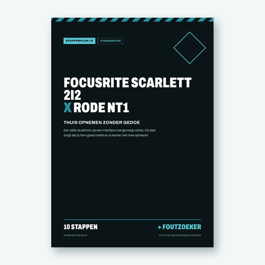 Stappenplan: Opnemen met Focusrite Scarlett 2i2 en Rode NT1 (voorkant van de PDF)