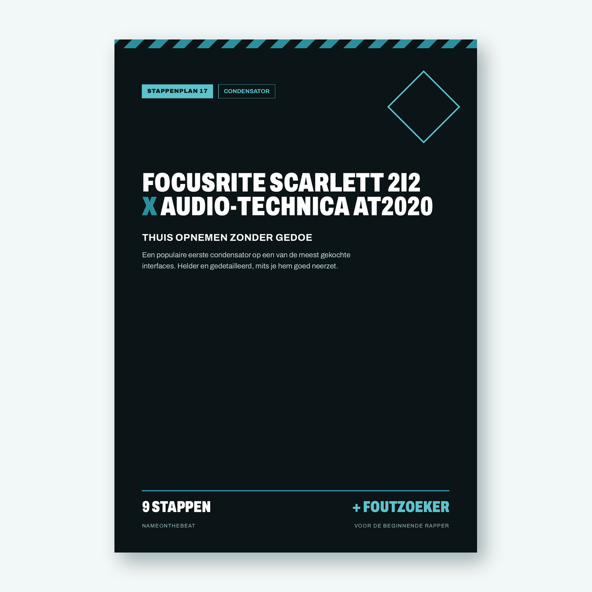 Stappenplan: Opnemen met Focusrite Scarlett 2i2 en Audio-Technica AT2020 (voorkant van de PDF)
