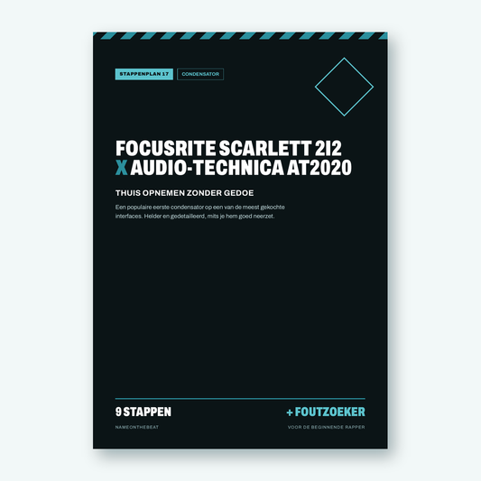 Stappenplan: Opnemen met Focusrite Scarlett 2i2 en Audio-Technica AT2020 (voorkant van de PDF)