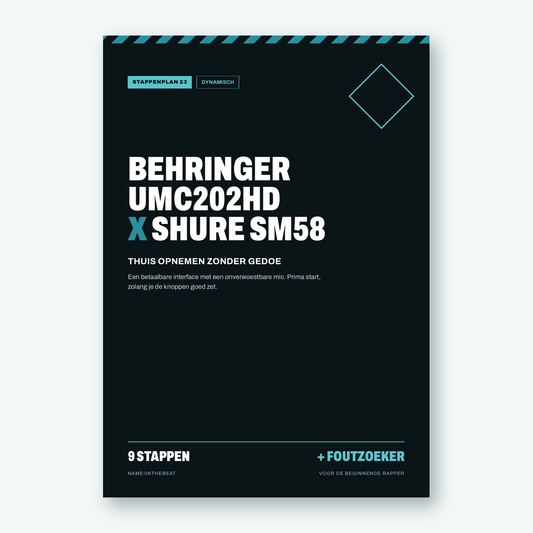 Stappenplan: Opnemen met Behringer UMC202HD en Shure SM58 (voorkant van de PDF)